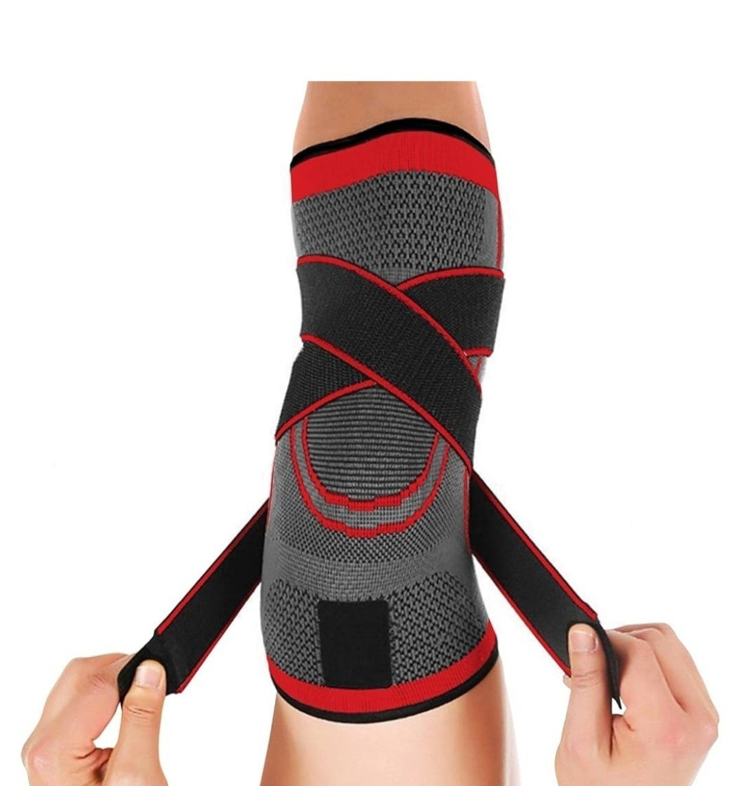 Adjustable Knee Brace Compression & Stabilization, One Size, Gray/Red