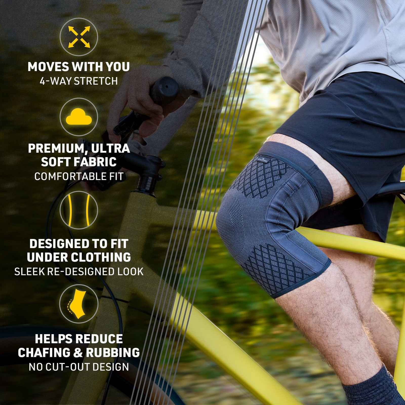 Futuro Premium Compression Knee Sleeve Stabilizers, Removable Stabilizers