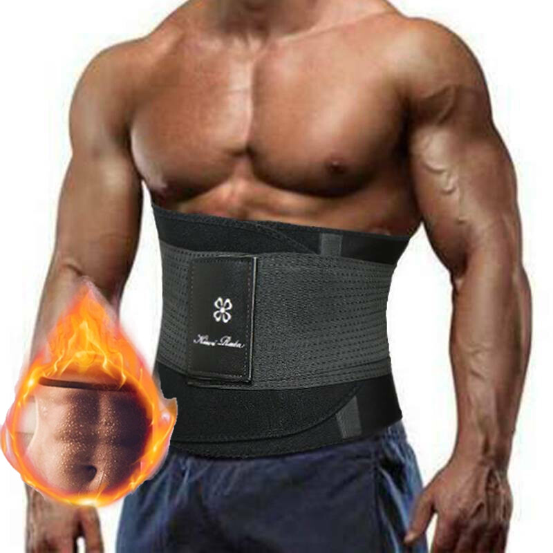 Slimming Body Shaper Mens Neoprene Waist Trimmer Belt Trainer Sauna Sweat Girdle