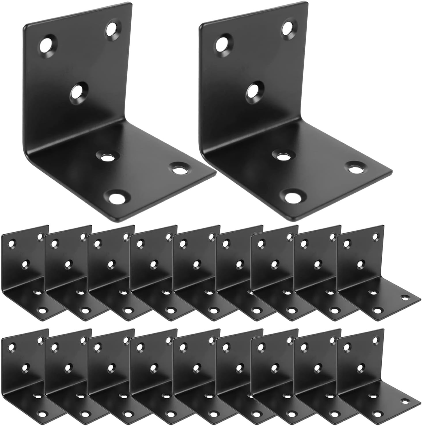 20 Large 2×2 Inch Corner Braces – Black Coated Stainless Steel for DIY Projects