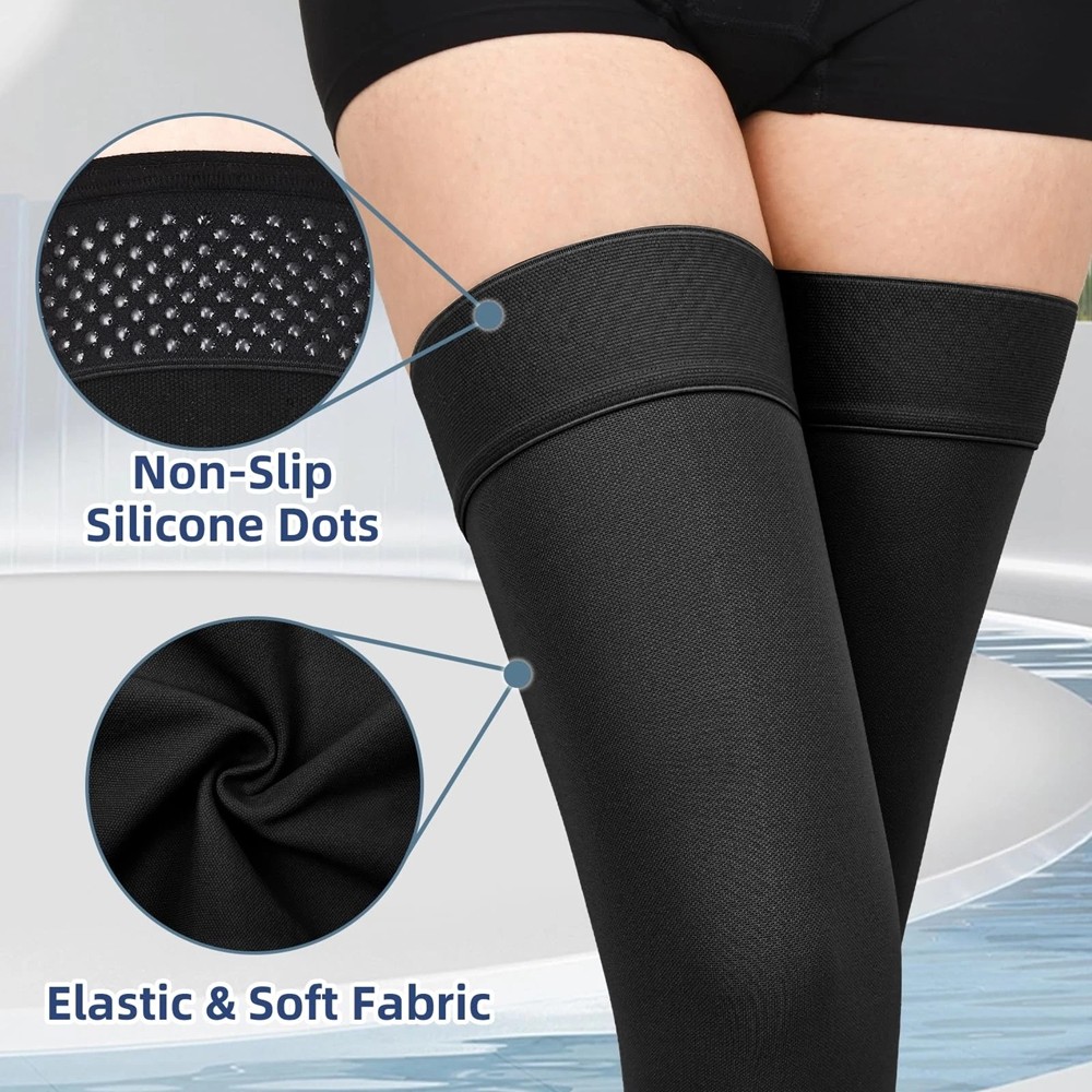 Compression Sleeve Calf Thigh Leg Support Brace High Stocking Sport Relief Gym