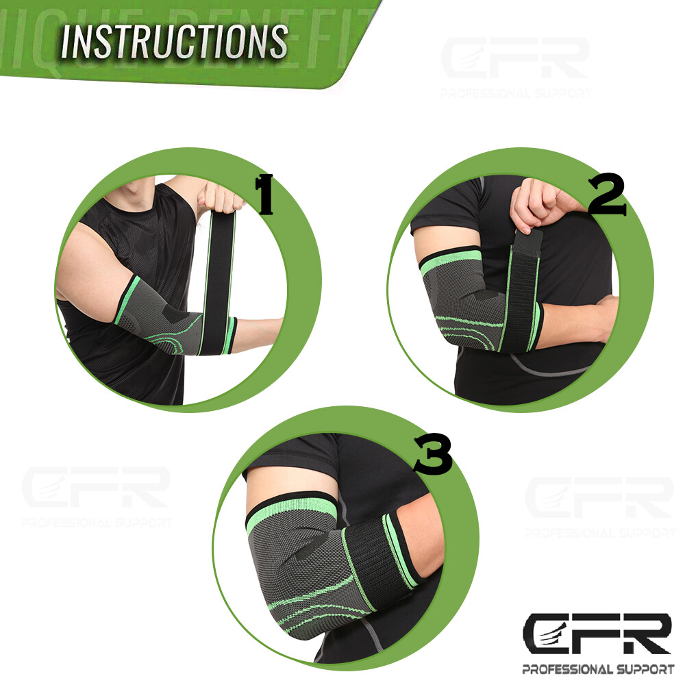 Elbow Brace Compression Sleeve Support Tendonitis Tennis Arm Arthritis Wrap CFR