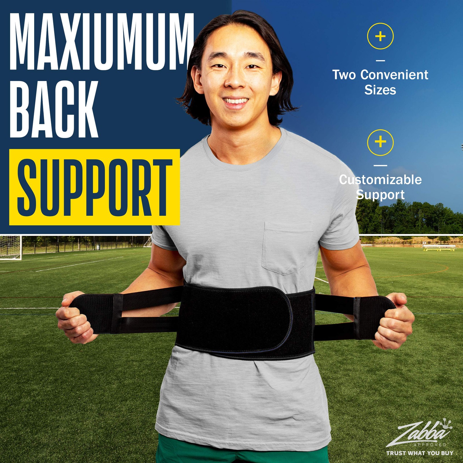 FlexGuard Support Back Brace – Medium/Large (Pack of 1), Black