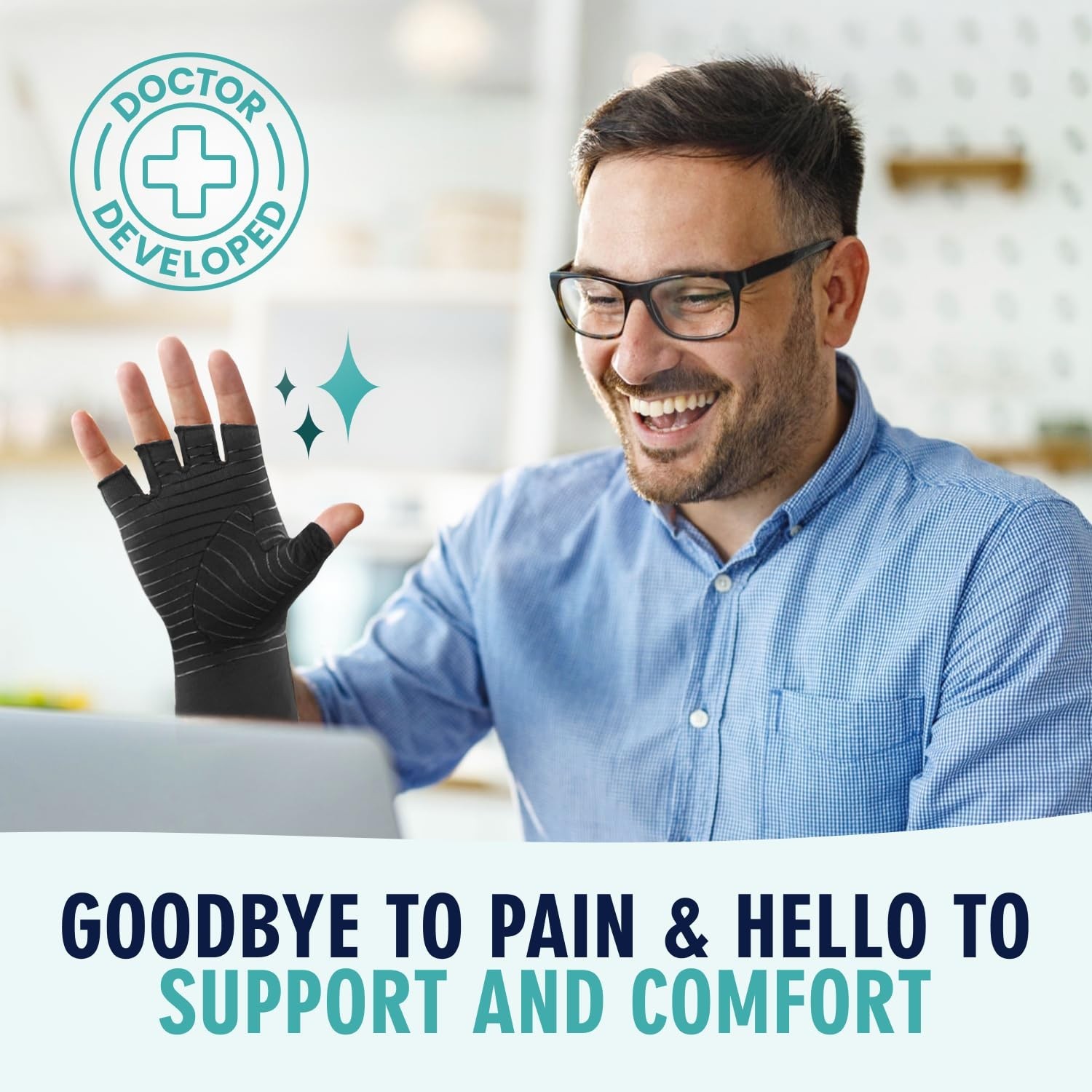 Dr. Frederick’s Original Copper Comfort Gloves – 2 Gloves – Great for Typing …