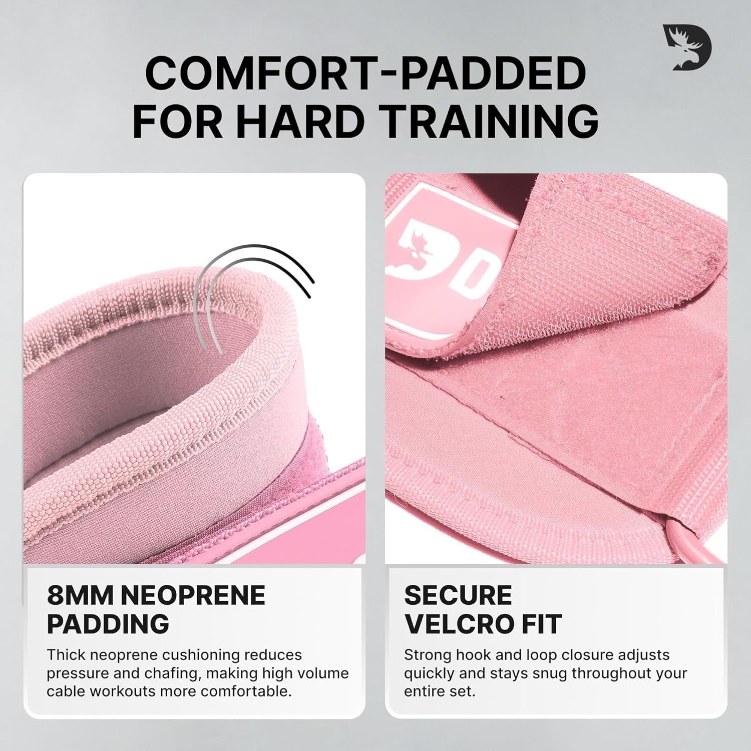 Cable Machine Ankle Strap Pink Neoprene Padded Kickback Glute Workout