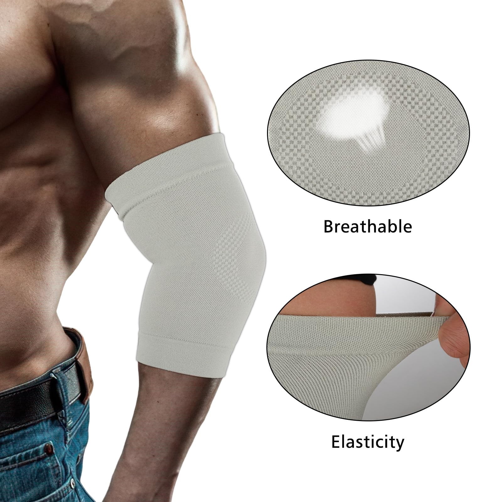 Sibba Elbow Compression Sleeve, 2 Pairs Arm Support Elbow Sleeves, Tennis Elb…