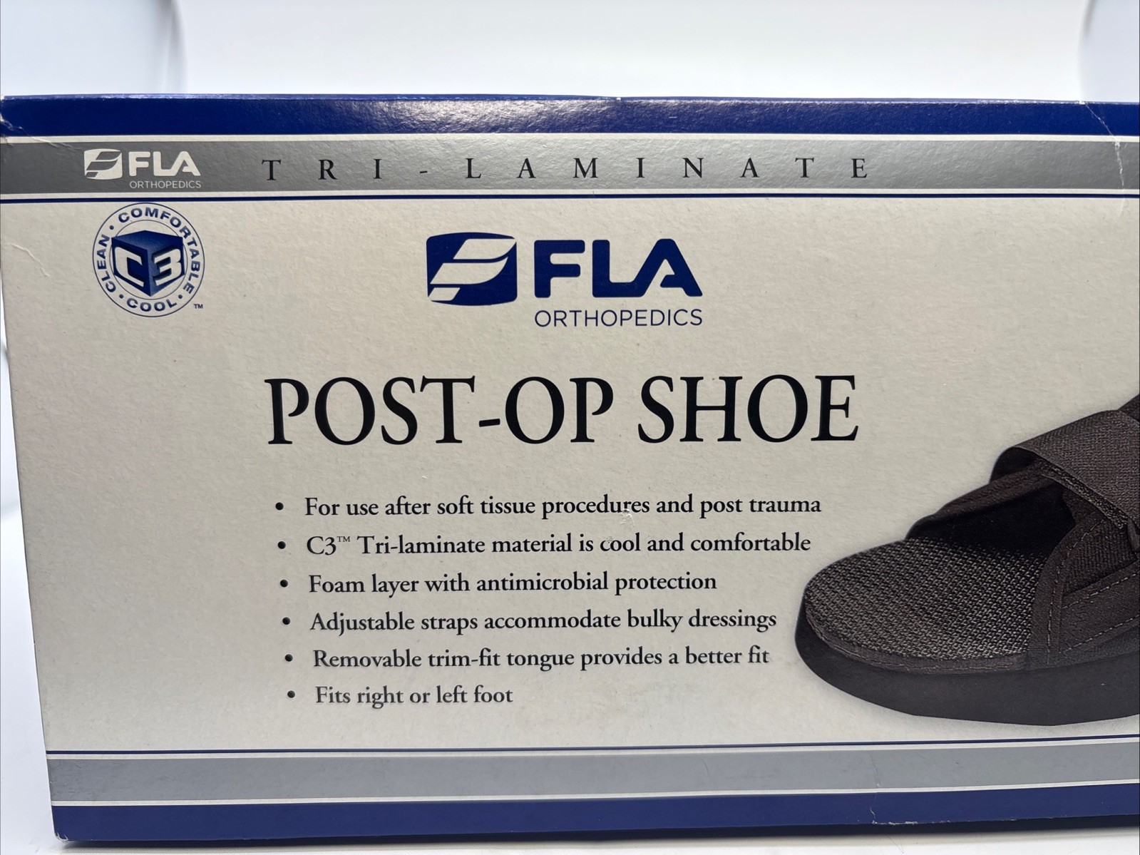FLA Orthopedics Men’s Medium POST-OP SHOE Antimicrobial Protection USA FREE SHIP