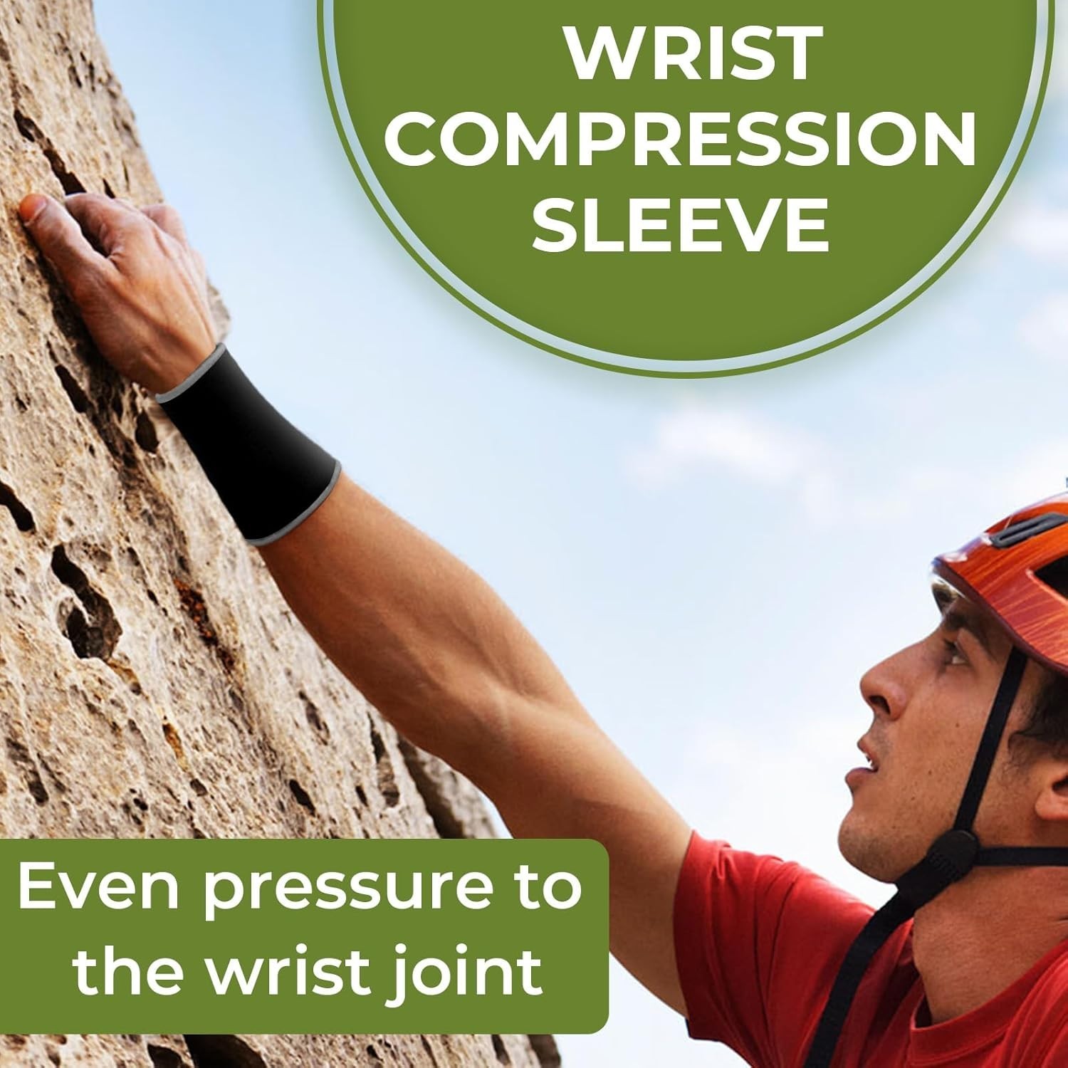 Lightweight Elastic Wrist Support Sleeve in Black – Ideal for Sports & Training