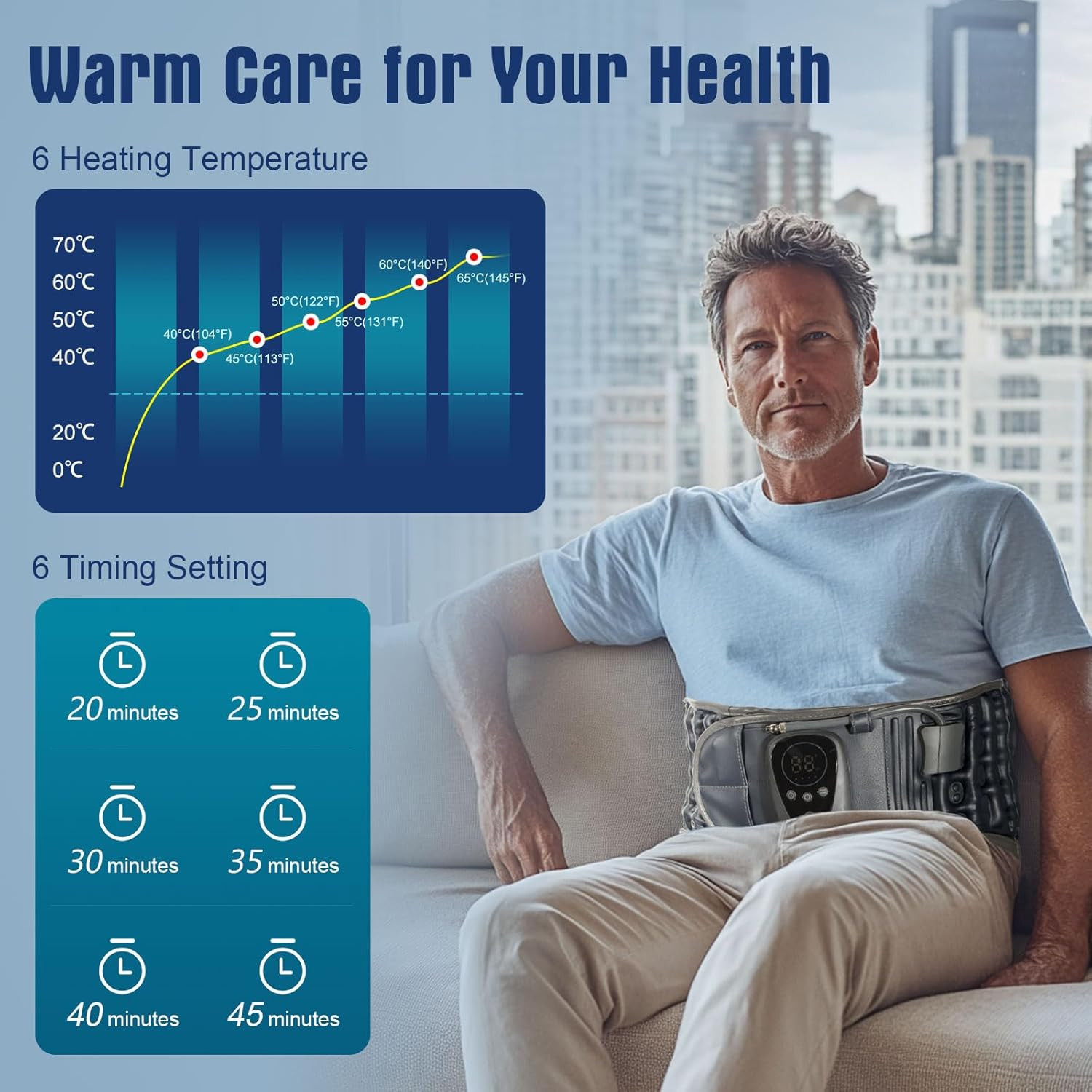 Cordless Red Light Heating Decompression Belt for Lower Back Pain Relief