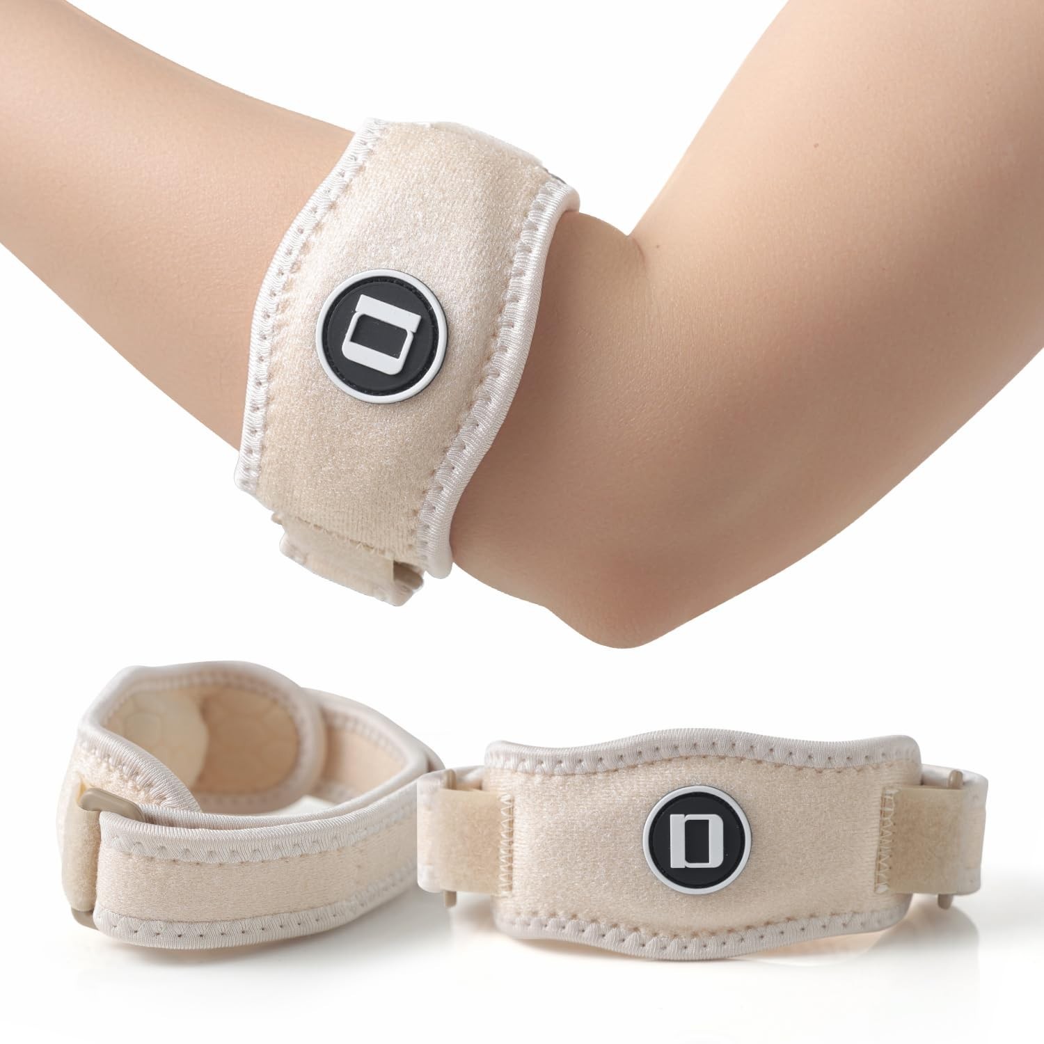 Adjustable Tennis Elbow Brace & Golfer Elbow Strap, Compression Pad, 2 Pack, Fit