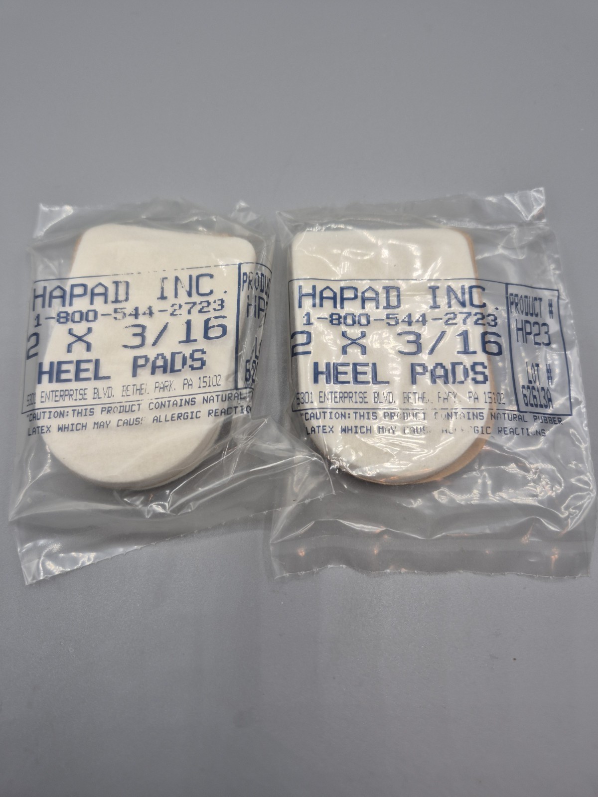 Lot of 2 Pair Hapad Wool Felt Heel Lifts 2″ X 3/6 Cushion Support Free Shipping