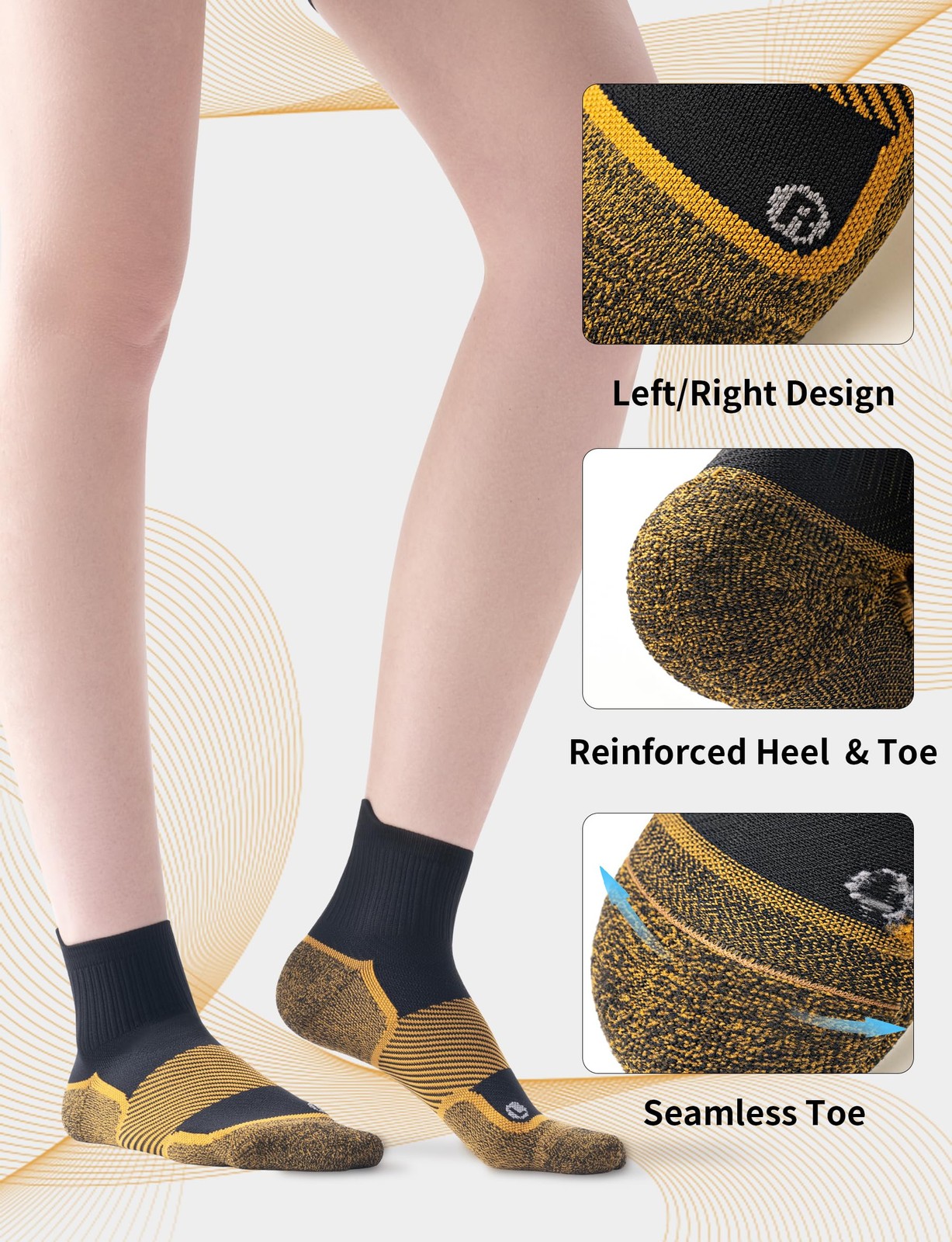 Firm Copper Compression Ankle Socks 20–30 mmHg for Large, 3 Pairs –