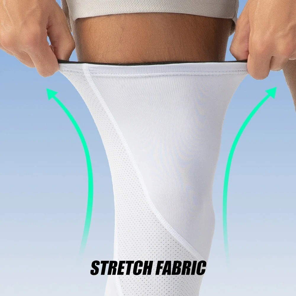 1 Pair Full Leg Compression Sleeves Anti Slip UV Protection for Sports Running