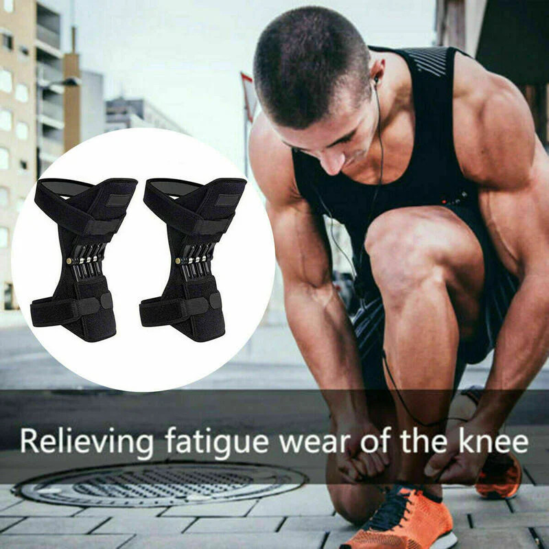 Power Knee Stabilizer Pads (1 Pair), Breathable for Home Travel (Black)