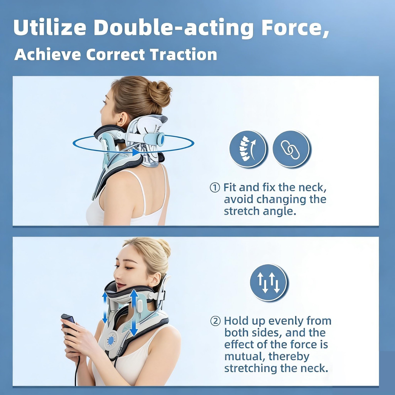 Cervical Neck Traction Device with Electric Pump – Adjustable Pain Relief Stretc
