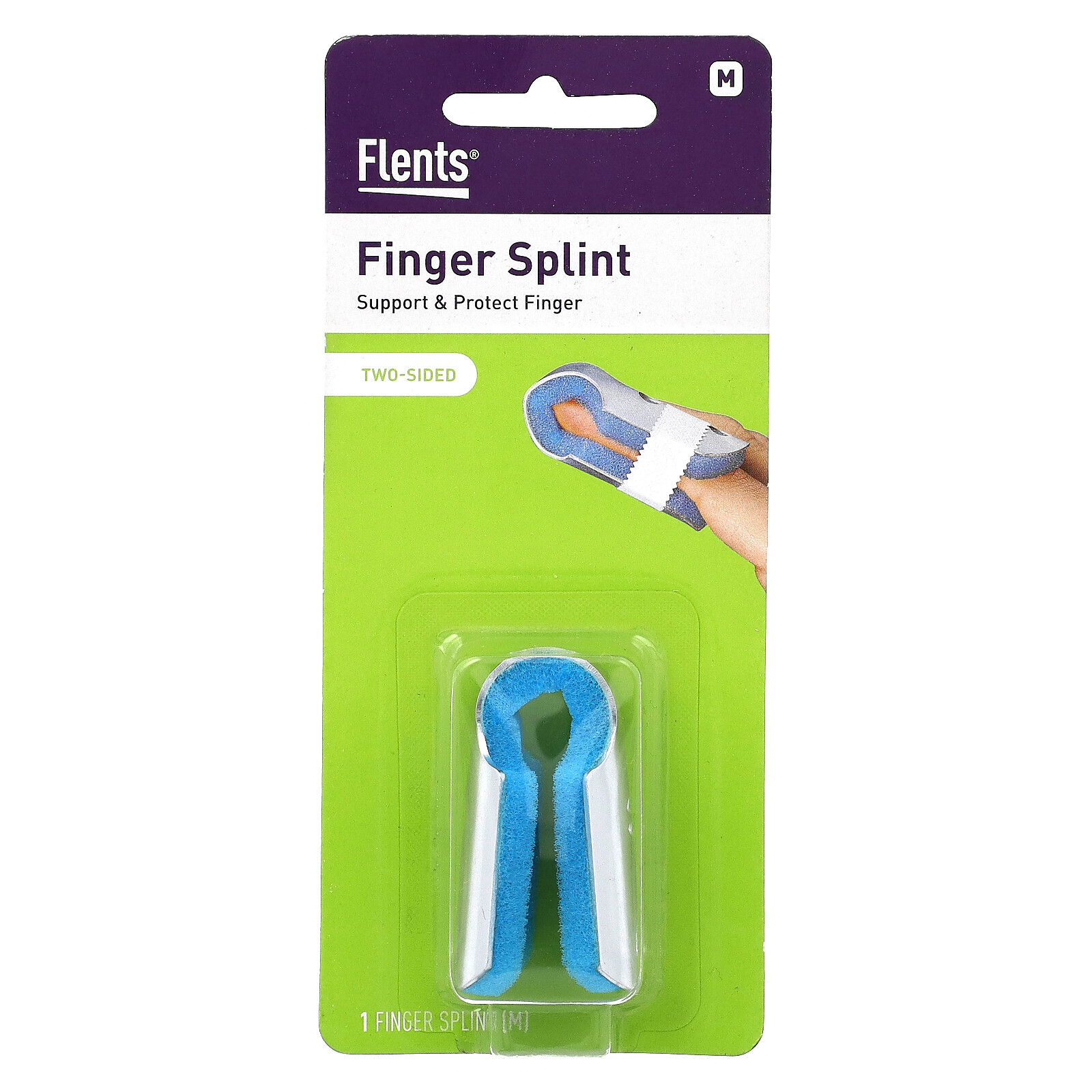 Finger Splint, Two Sided, Medium, 1 Count