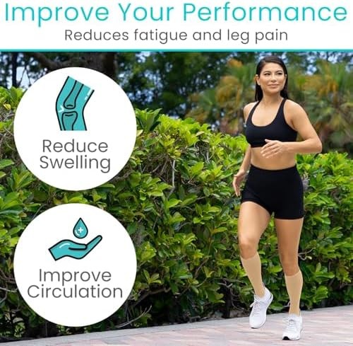 Vive Knee High Compression Socks for Women & Men – 15-20mmHg Medical Support …