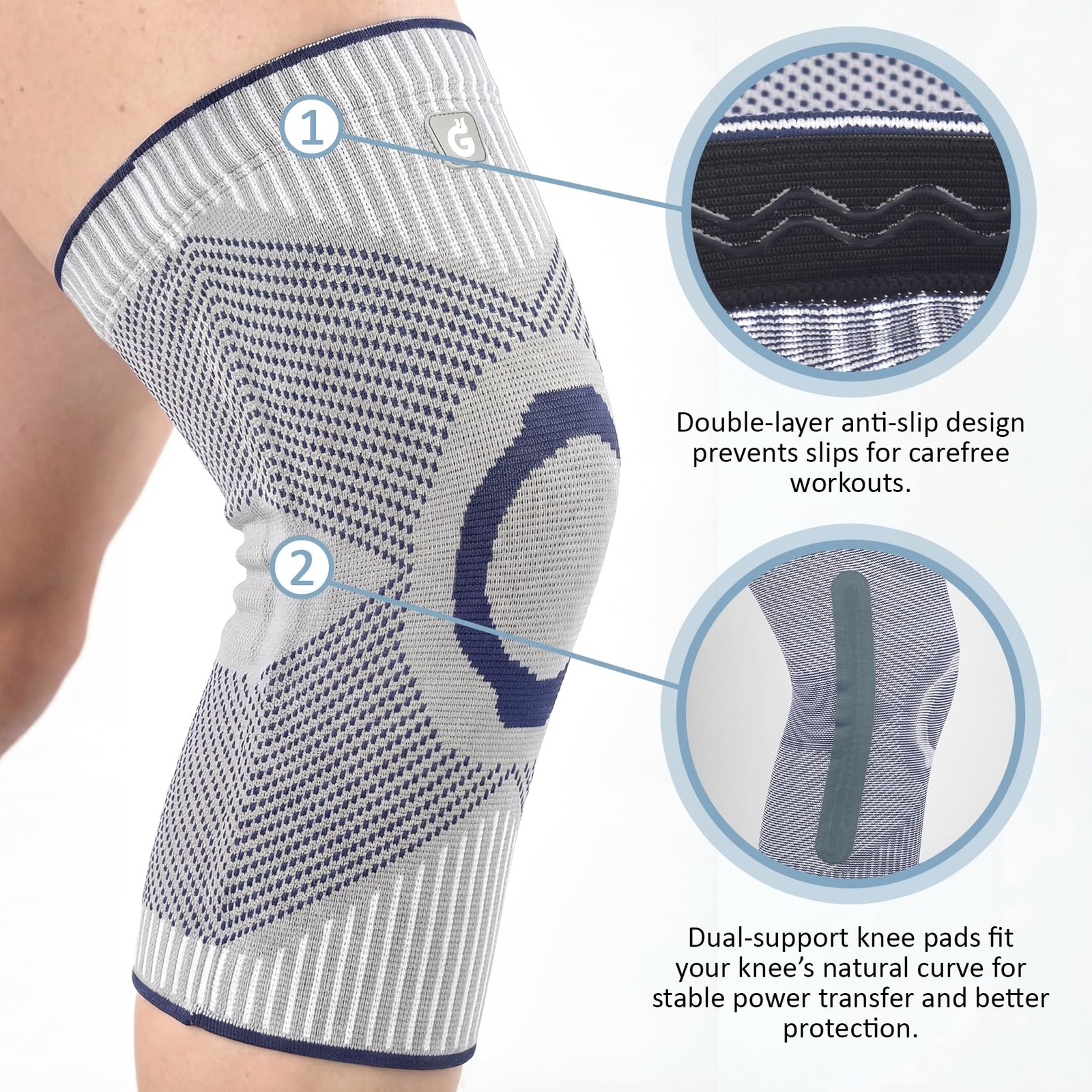 Knee Compression braces 1-Pack – Pain Relief Support for Arthritis, ACL & Men…