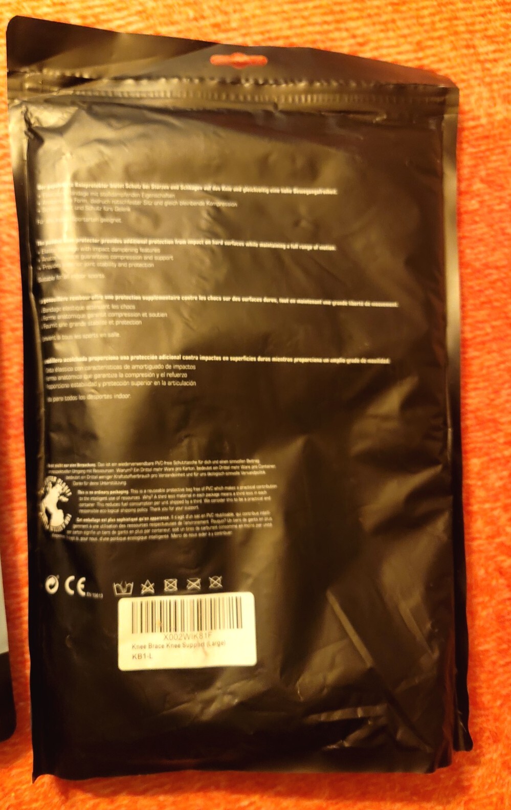 RACBEUK Large SPORTS KNEE SUPPORT Open PETELA Joint Stability Protection Blk NEW