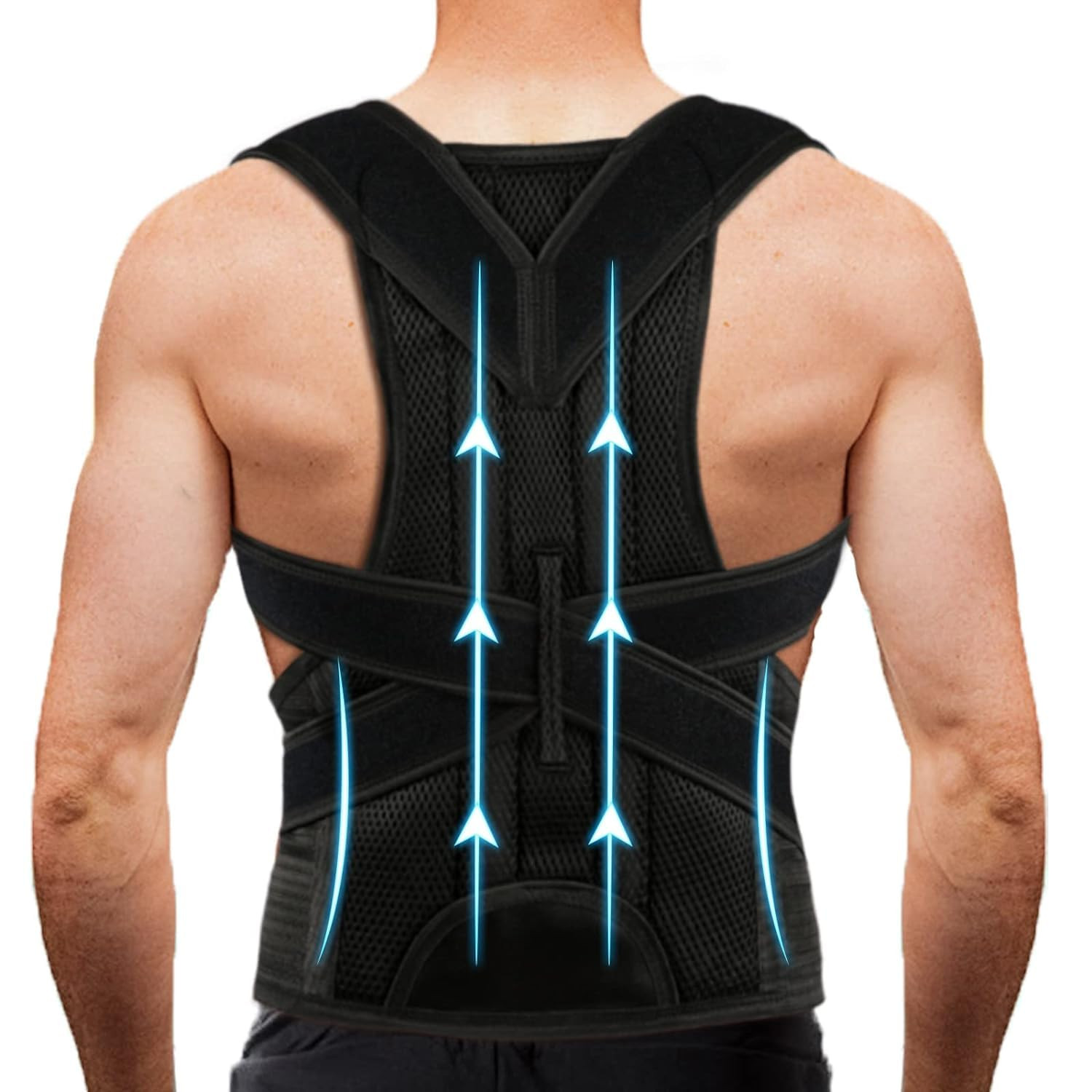 Back Brace Posture Corrector for Women Men -Adjustable and Breathable Support Sc