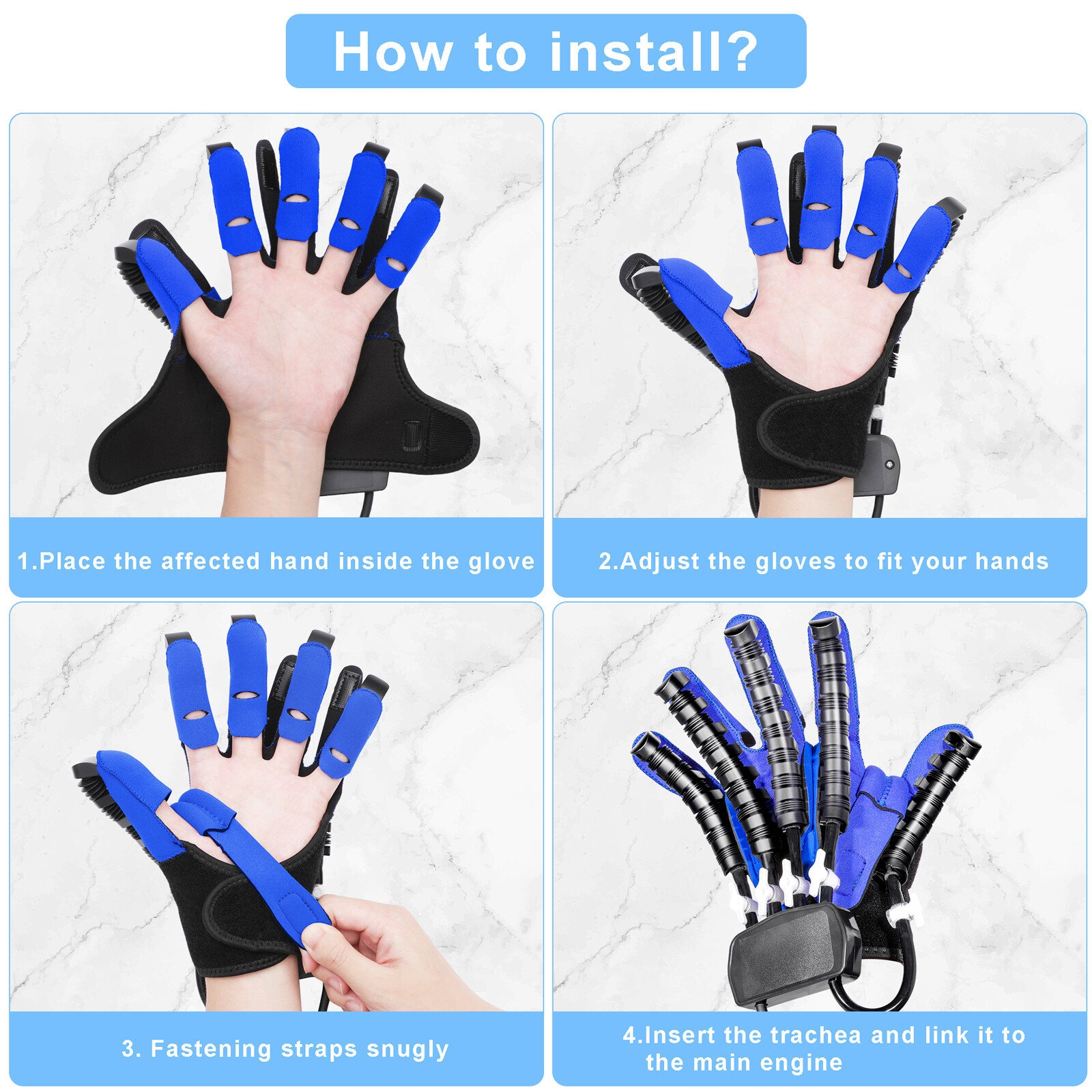 (Left+Right) Hand Function Rehabilitation Robot Gloves for Hemiplegia Recovery