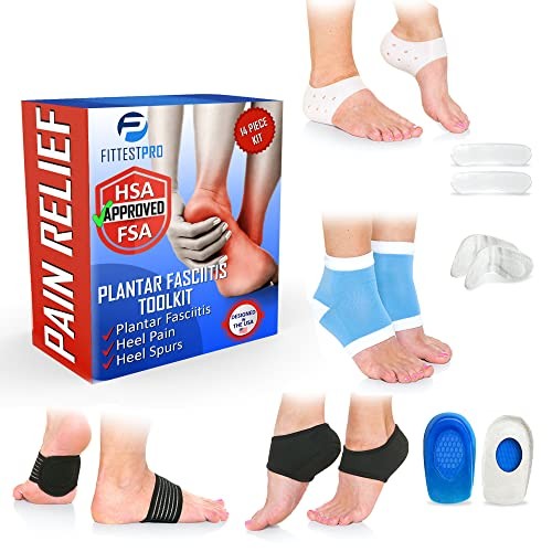 Plantar Fasciitis Relief 14-Piece Kit – Compression Socks & Arch Supports