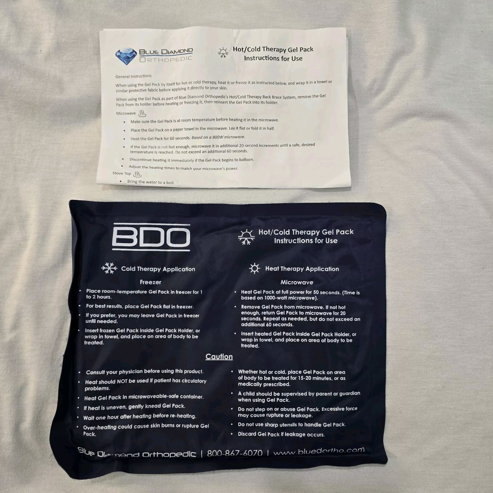 Back Brace Spinal + Gel pack Panther MP627 By Blue Diamond Ortho Post Surgery