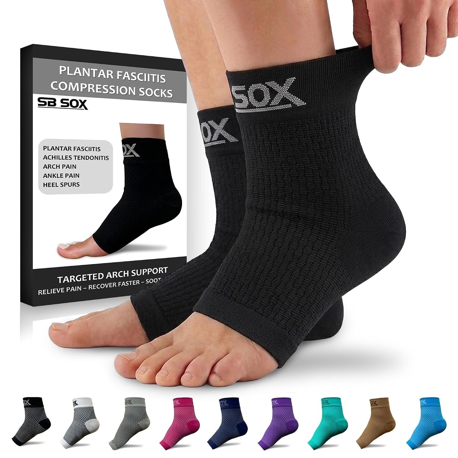 Relief & Comfort: Toeless Compression Socks for Plantar Fasciitis Pain – Medium