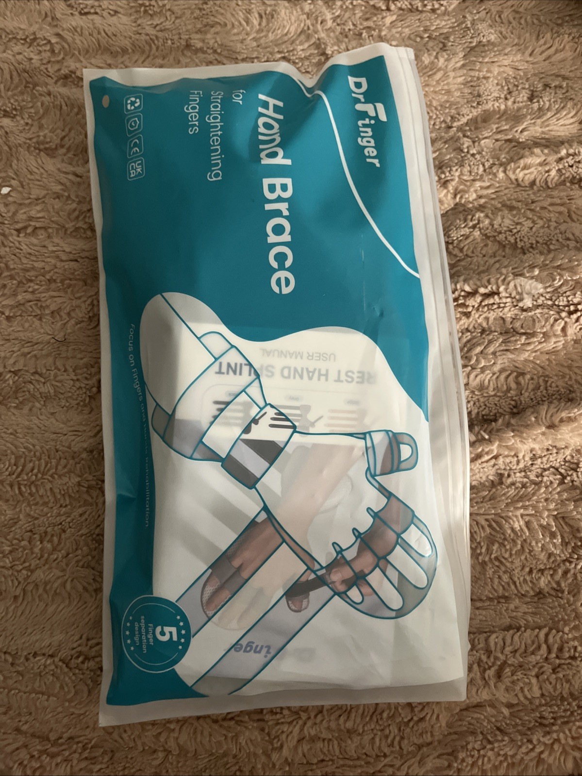 Dr Finger Hand Brace Size Medium Color Grey