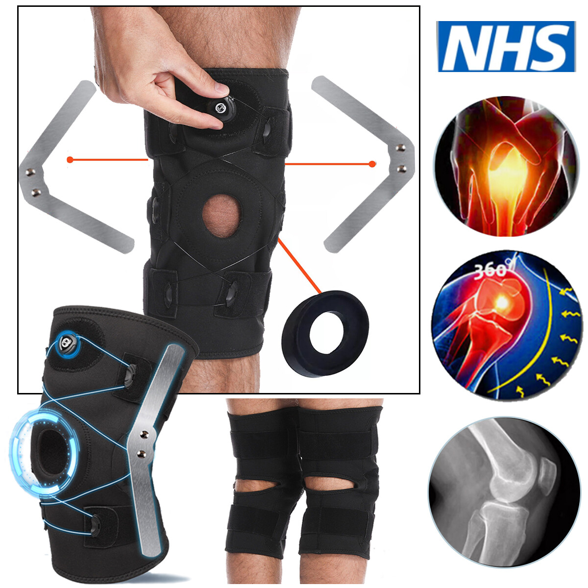 Knee Sleeves Compression Brace Support Joint Injury Patella Arthritis Pain Sport