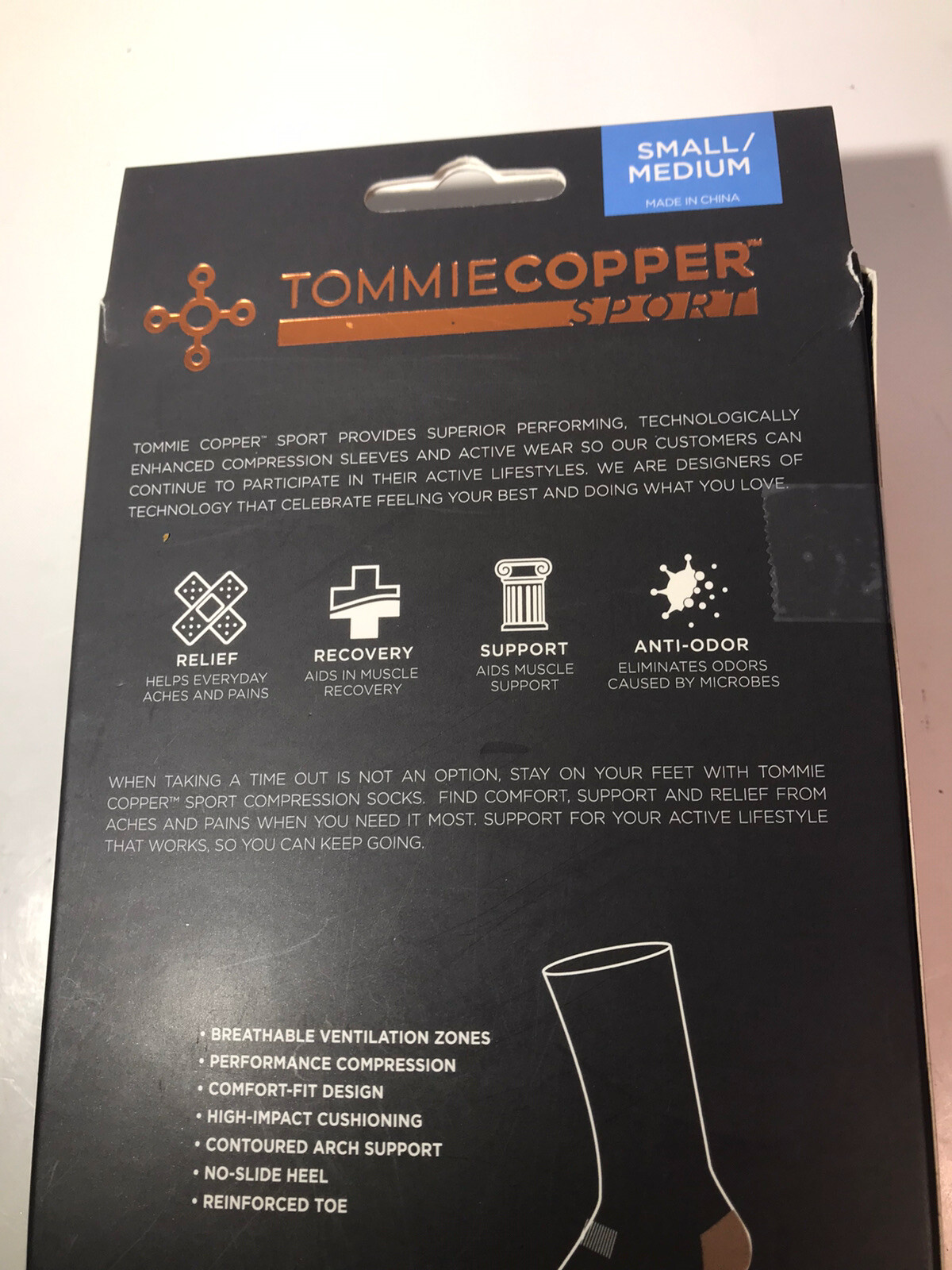 Tommie Copper Black Compression Socks 2 Pairs Size SM/MED – D19