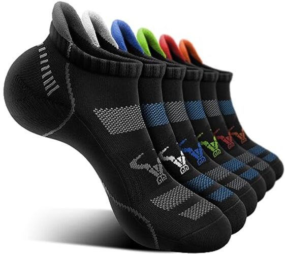 Men Running Socks 6Pairs-Ankle Athletic 10-12 6pairs-black 6 Color Mixed3014