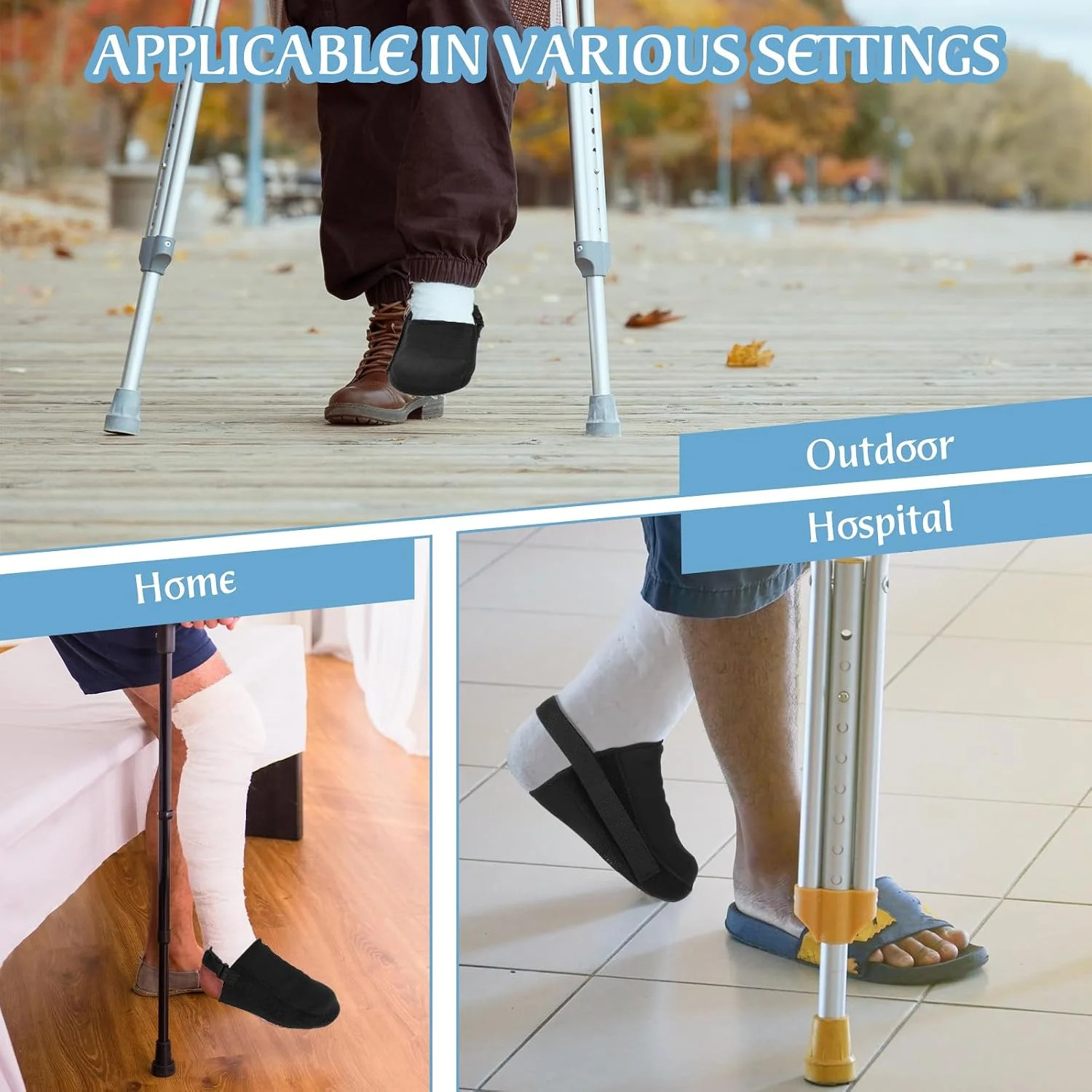 Protective Foot Cast Socks, Adjustable Foam Cast Cover for Sports with Buckle, N