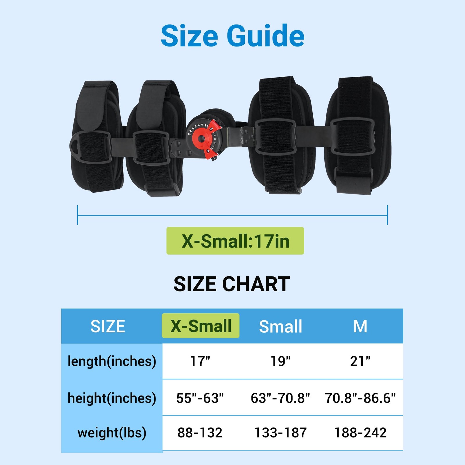 Focuboody Hinged Rom Knee Brace Side Stabilizers Adjustable Post Op Knee