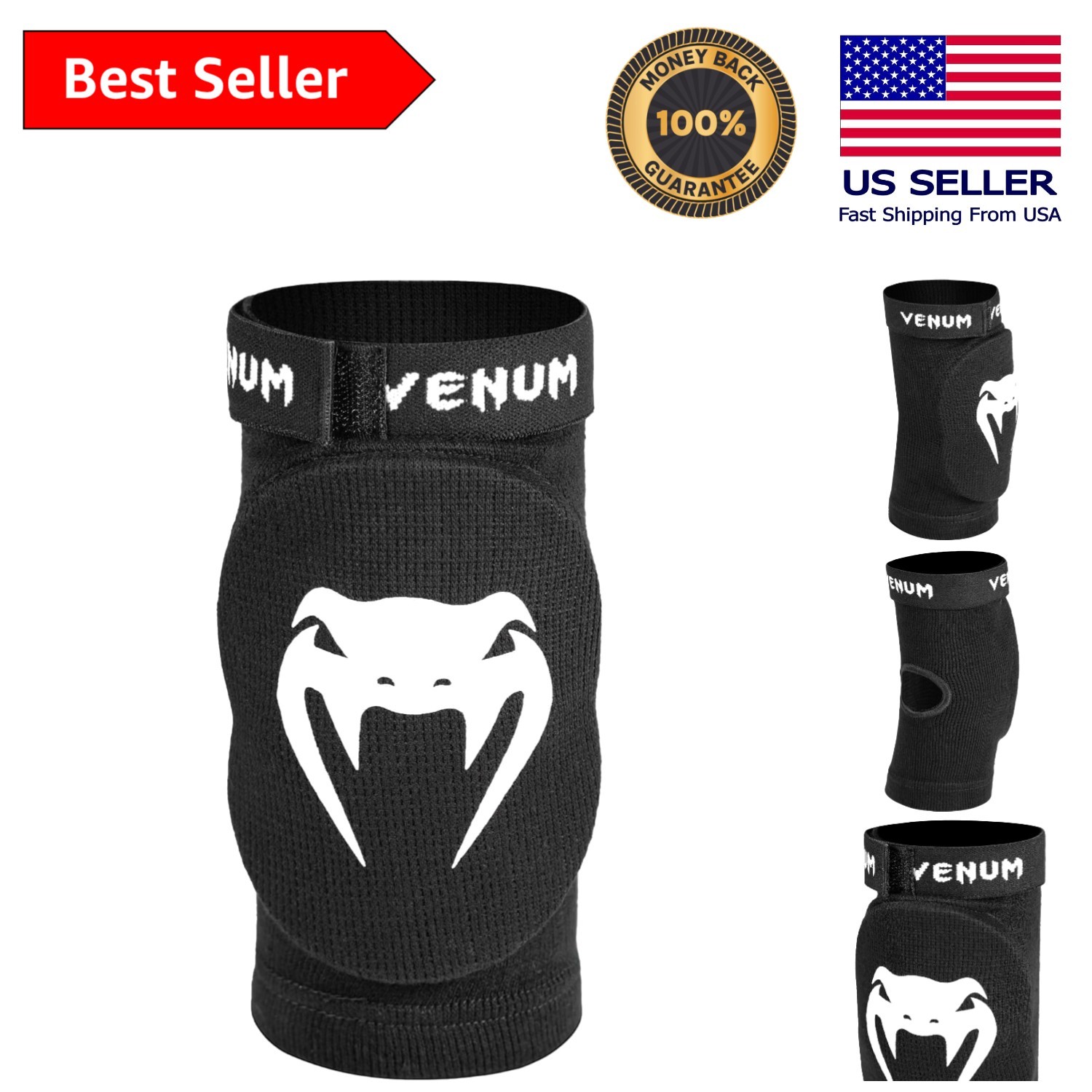 Kontact Black Elbow Protector – Ultra-Lightweight & Breathable for Martial Arts