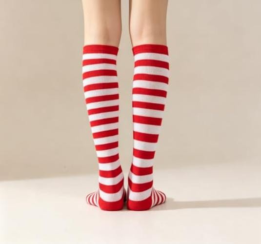 Knee High Socks for Women Men Bright Red