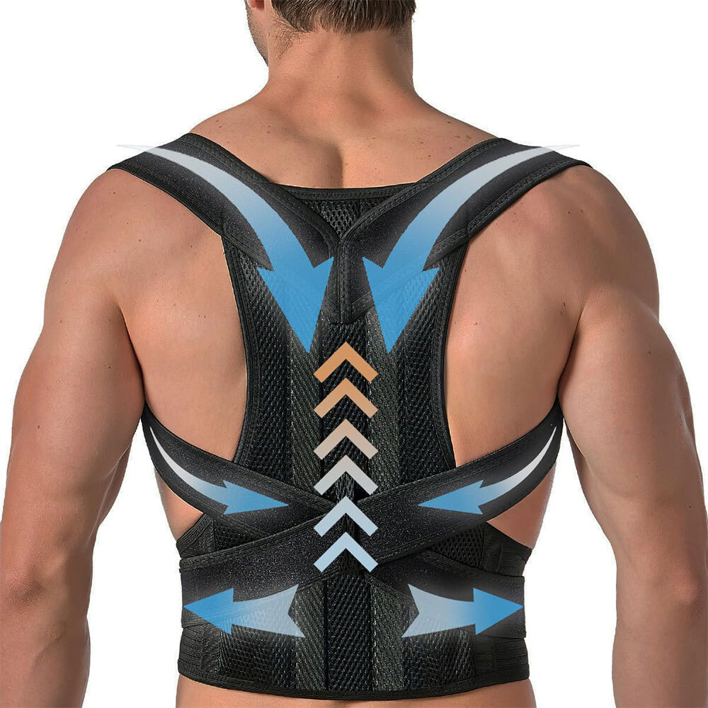 Unisex Thoracic Upper Back Brace for Lower Back Pain Relief Posture Corrector US