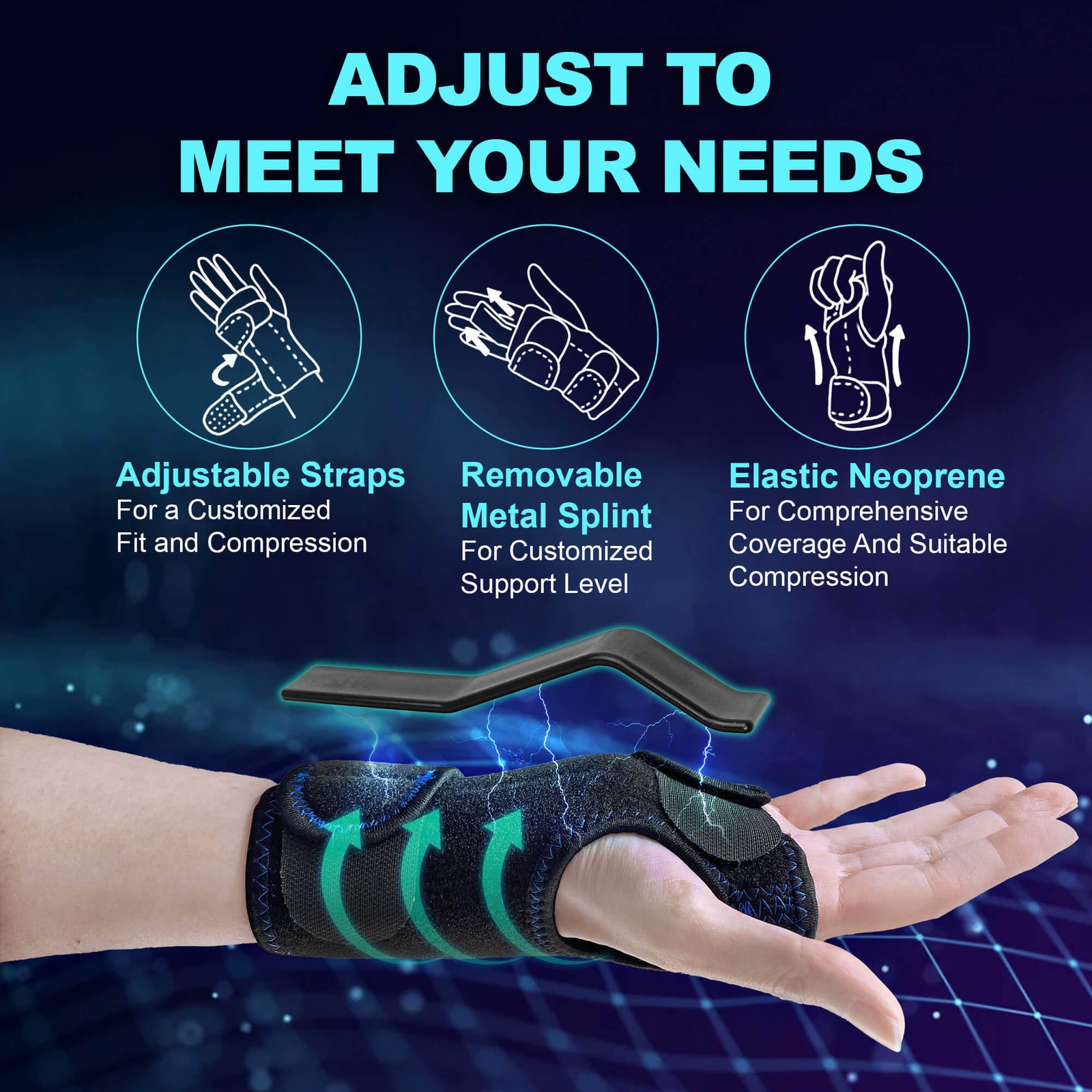 ZOYER Recovery Wrist Brace, Reversible, with Splint Stabilizer