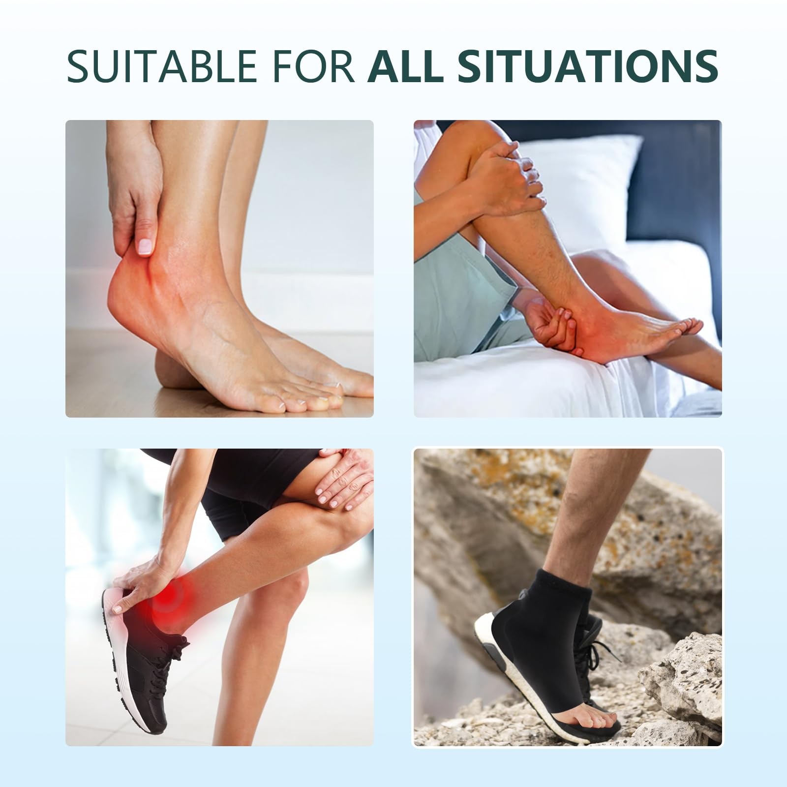 Achilles Tendon Heel Protector – Compression Padded Sleeve Socks – Premium Ge…