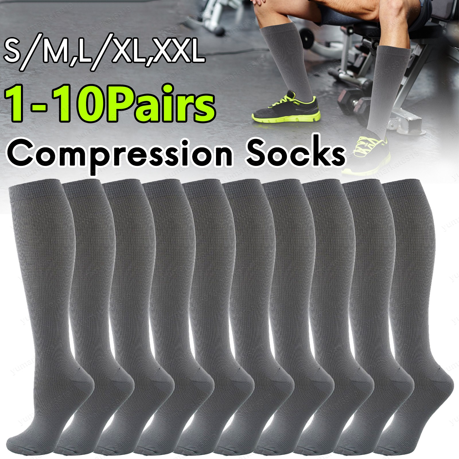 Compression Socks Men Women Running Hiking Recovery Athletic Support Stockings