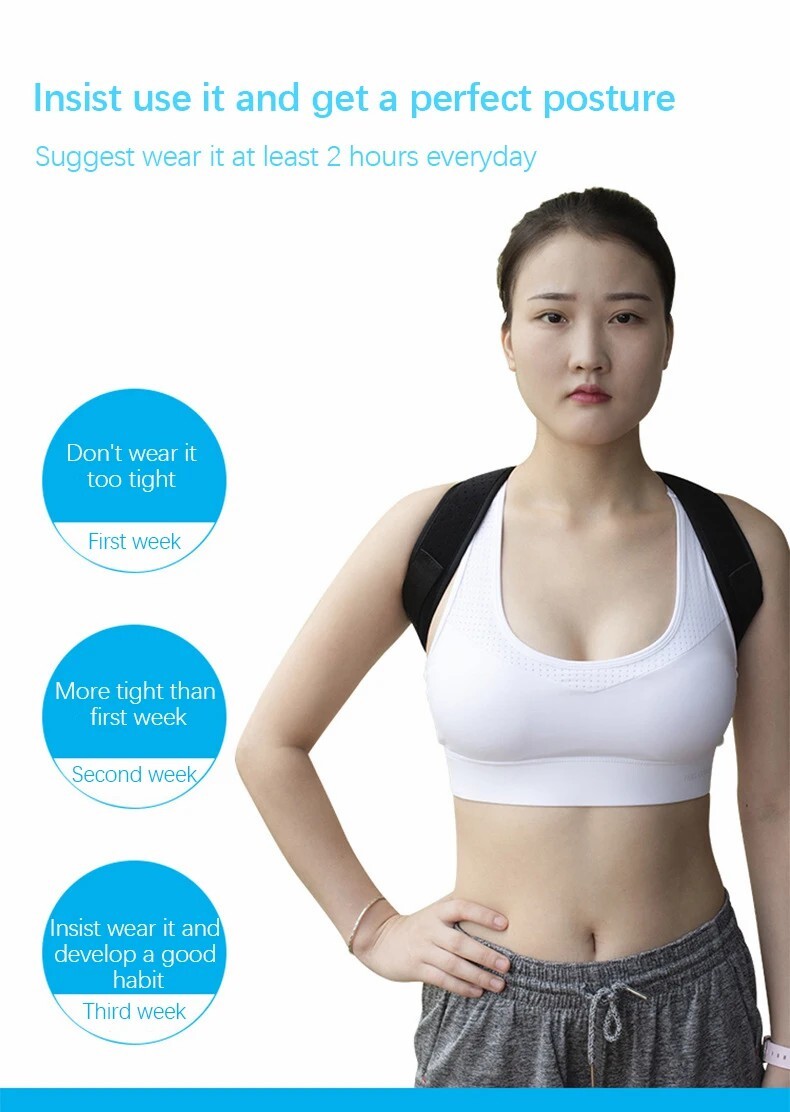 Posture Corrector Back Support Body Brace Wellness Lumbar Shoulder Support Belt