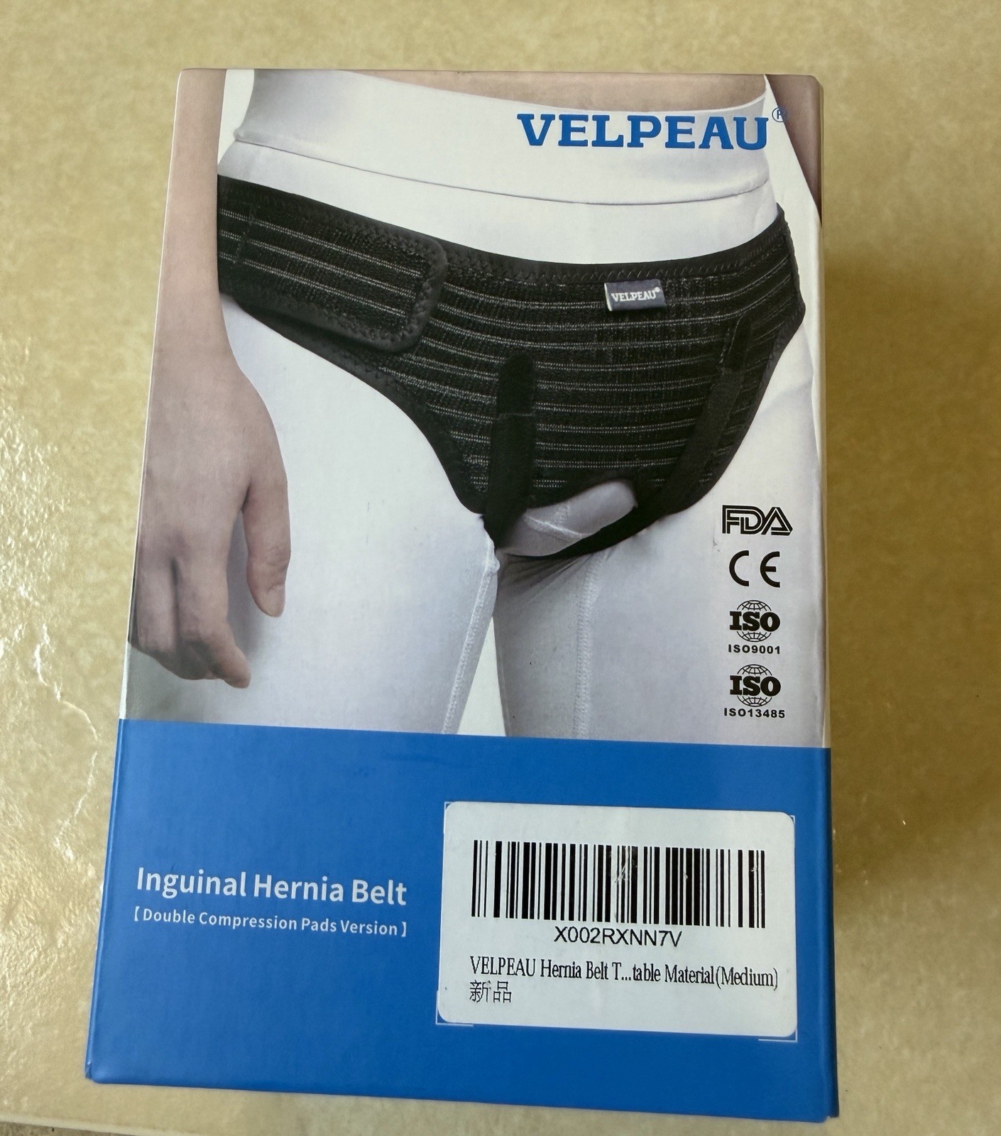 Velpeau Inguinal Hernia Support Belt Double Groin Hernia Pain Relief Black Sz M