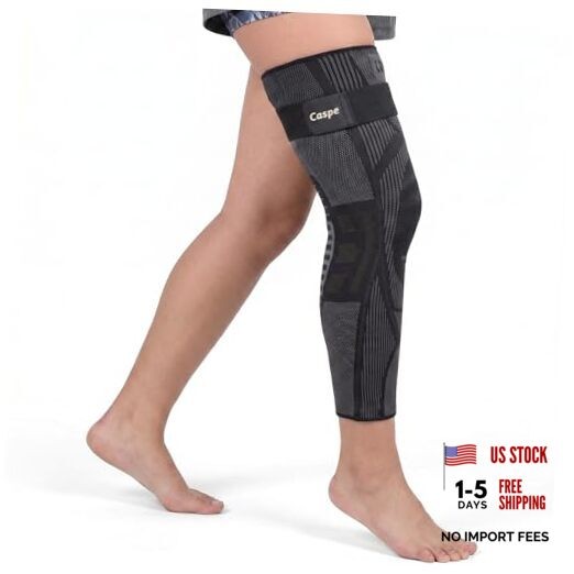 Leg Compression Sleeve With Strap, Full Length Thigh Knee Calf Medium 1