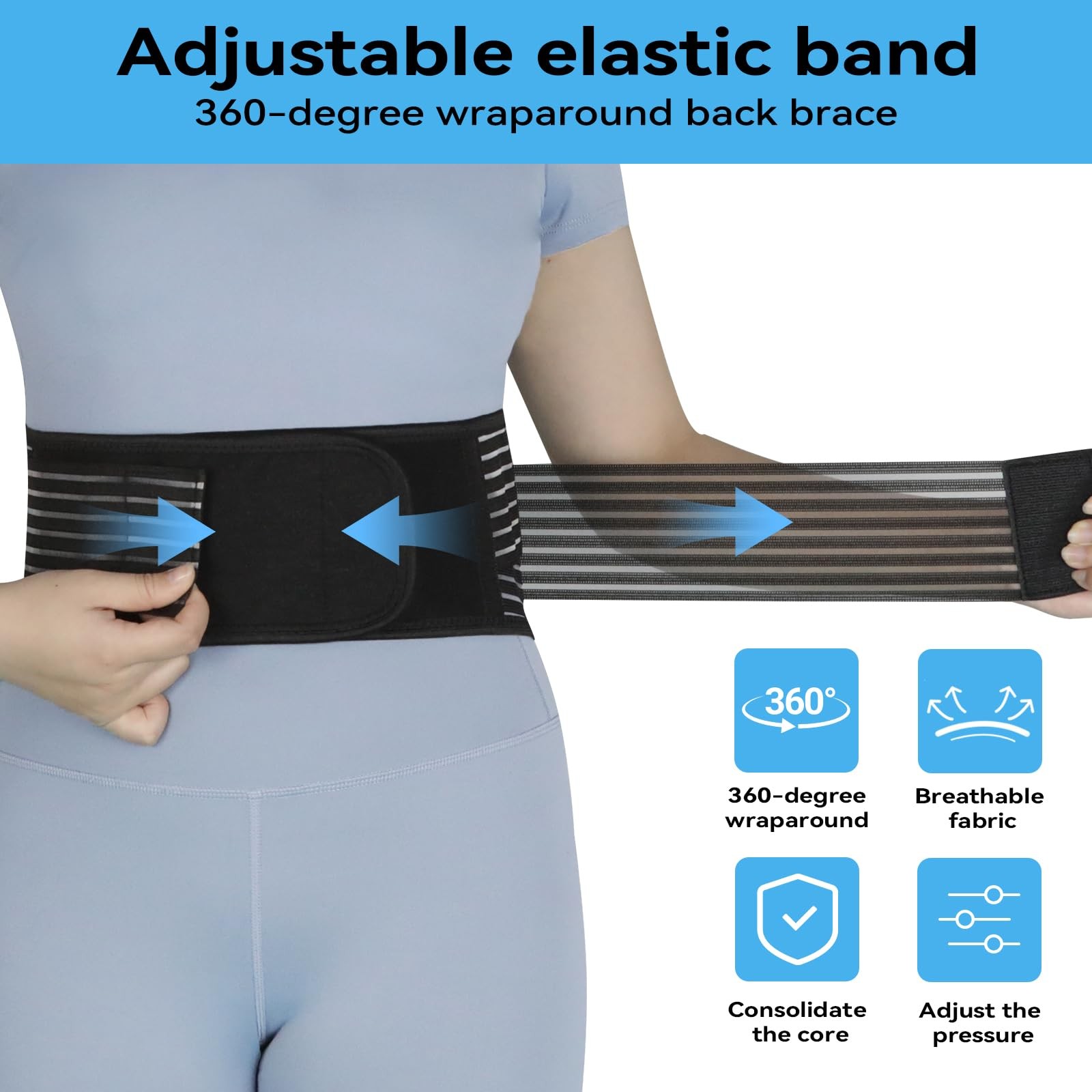 Back Support with Magnet, Tourmaline Back Braces for Lower Back Pain Relief