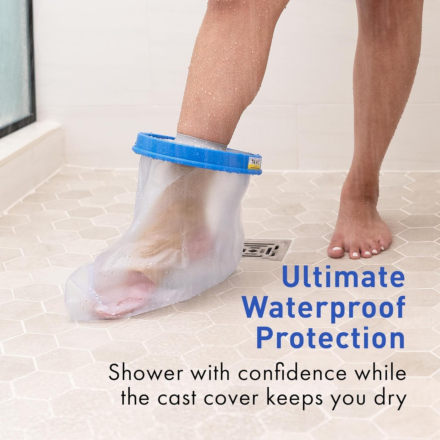 Adult Foot and Ankle Waterproof Cast Cover for Showering and Bathing Clear Vinyl