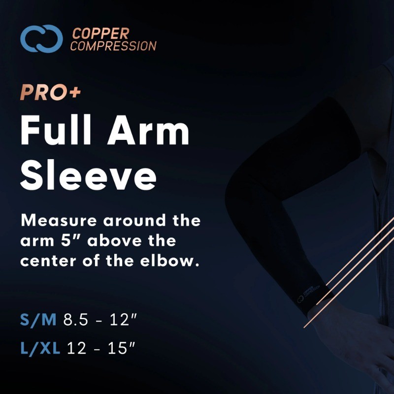 (2 pack) Copper Compression PRO+ Performance Full Arm Sleeve