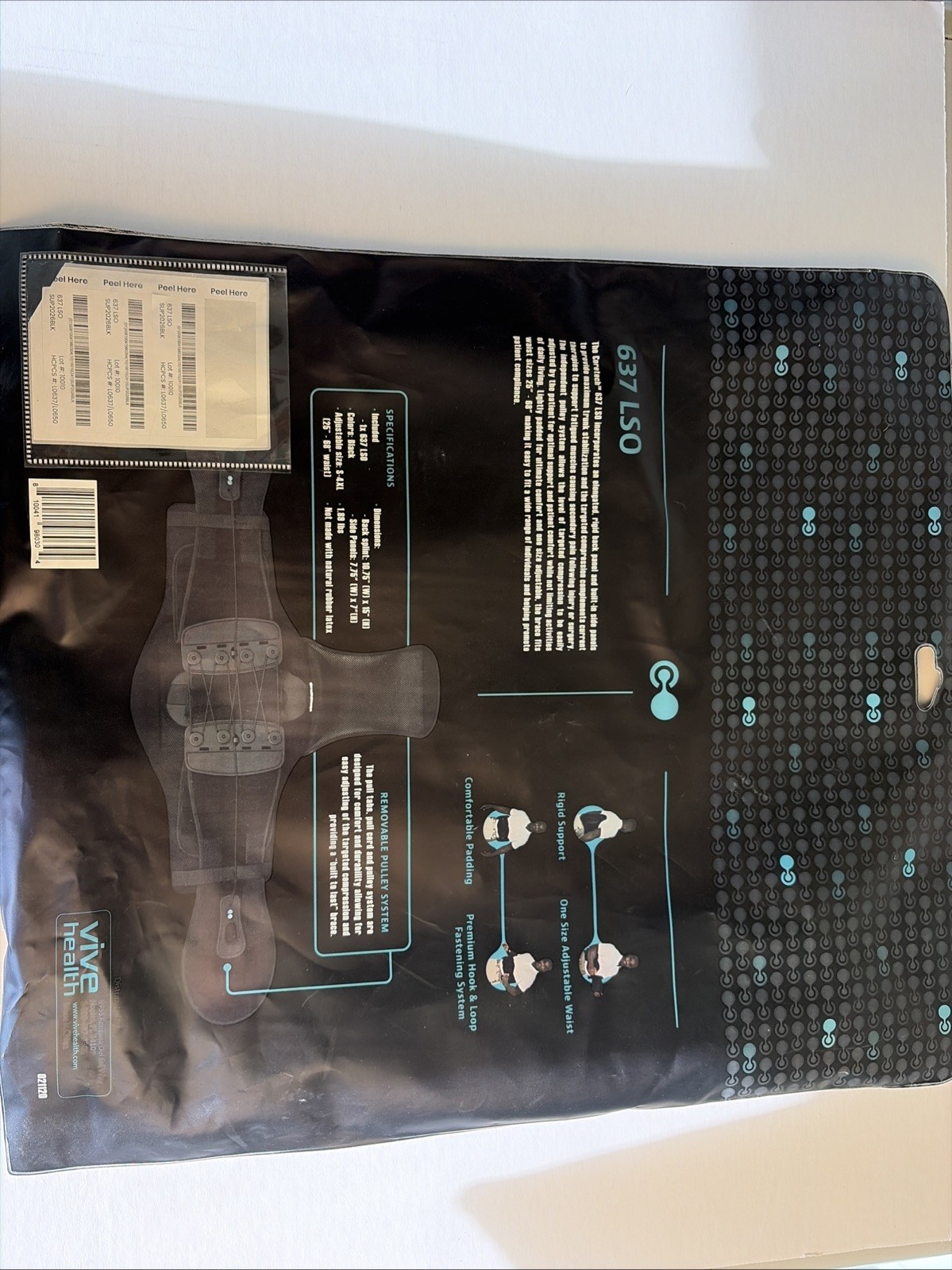 CoreTech 637 LSO Adjustable Back Brace SUP2026 New One Size S-4XL