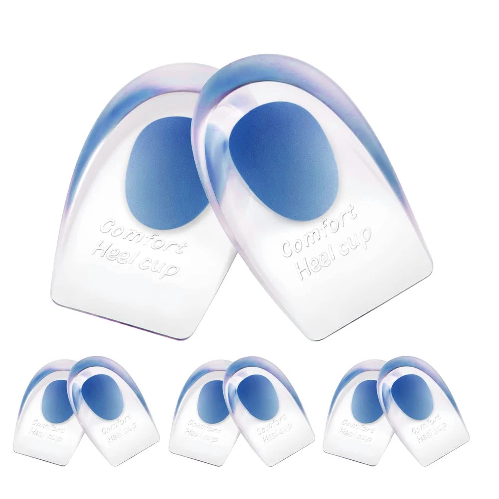 2/6Pcs Heel Cups for Achilles Tendonitis & Plantar Fasciitis Gel Shoe Inserts fo
