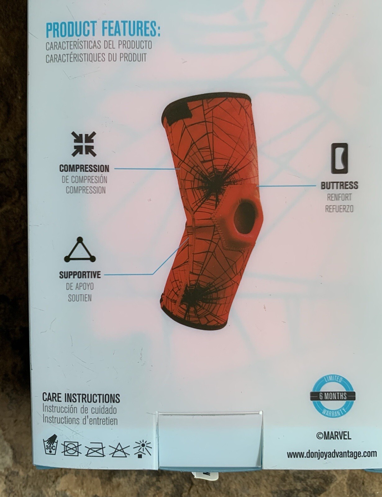 Spiderman Youth Patella Knee Sleeve. Donjoy Advantage Brand. New