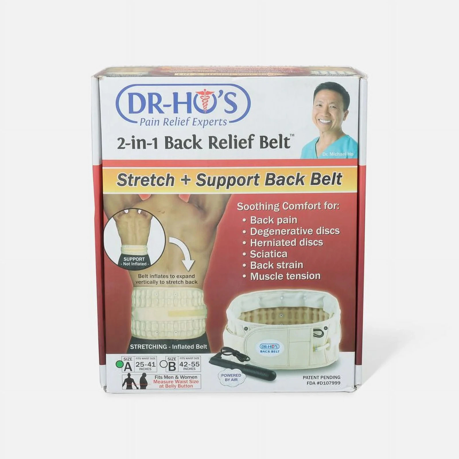 DR-HO’S 2-in-1 Decompression Belt for Lower Back Pain Relief Size B New In Box